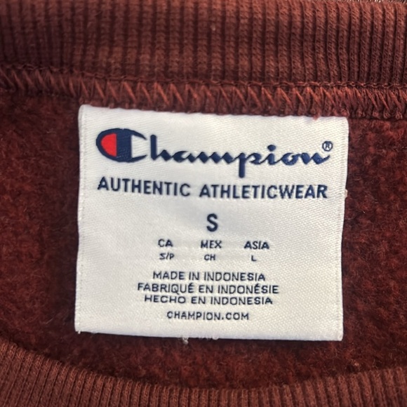 Champion Burgundy Super Soft Crewneck Classic Sweatshirt Size Small - Picture 5 of 6
